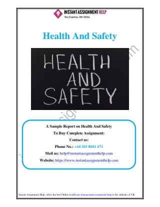 Understand the Various Aspects of Health And Safety