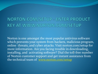 NORTON.COM/SETUP - NORTON ANTIVIRUS QUICK SETUP