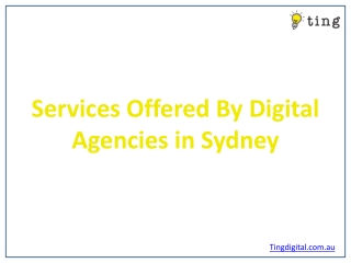 Services Offered By Digital Agencies in Sydney