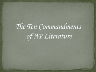 The Ten Commandments of AP Literature