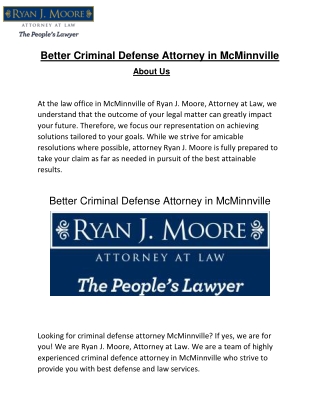 Better Criminal Defense Attorney in McMinnville