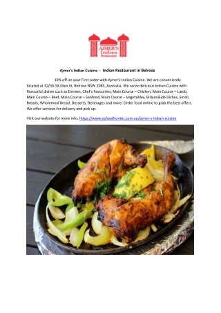 10% Off - Ajmer's Indian Cuisine-Belrose - Order Food Online