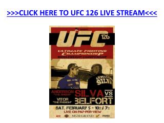 UFC 126 Live Stream