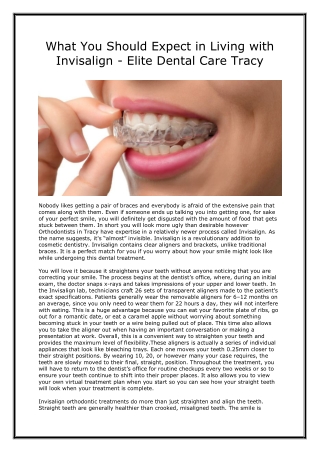What You Should Expect in Living with Invisalign - Elite Dental Care Tracy