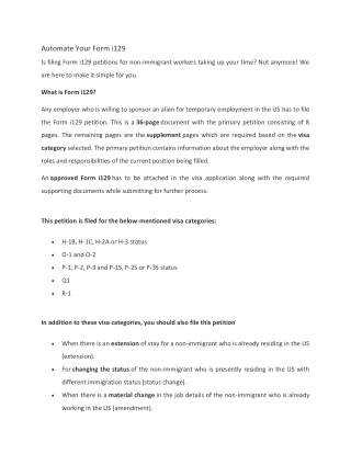 Automate Your Form i129