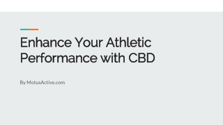Enhance Your Athletic Performance with CBD