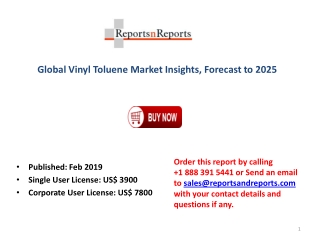 Vinyl Toluene Market Industry – Growing Popularity and Emerging Trends in the Market with Key Players