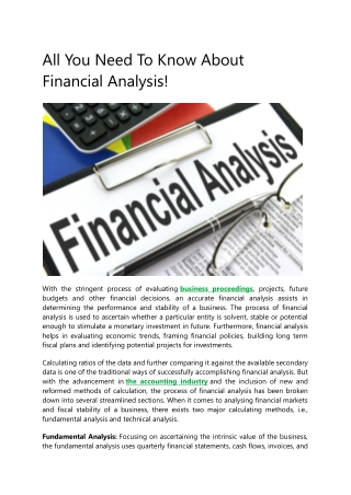 All You Need To Know About Financial Analysis!