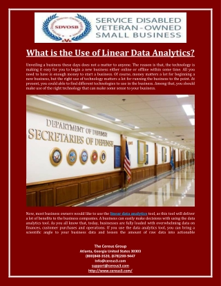 What is the Use of Linear Data Analytics?