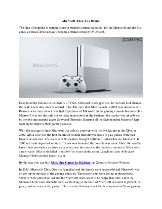 Microsoft Xbox As a Brand