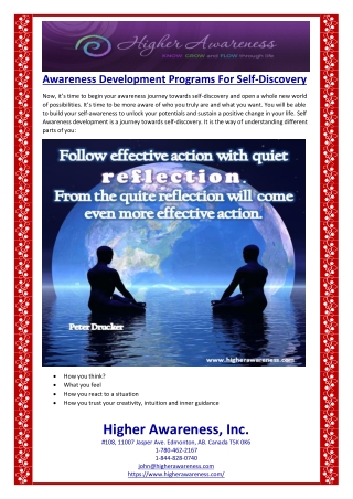 Awareness Development Programs For Self-Discovery