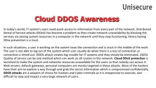 Cloud DDOS Awareness