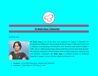 Dr Bindu Garg | Elawoman