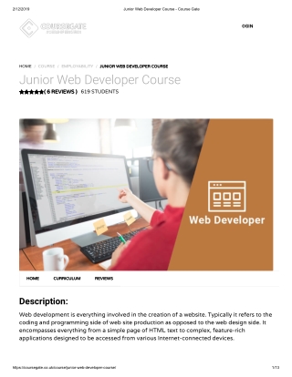 Junior Web Developer Course - Course Gate