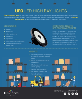 Dimmable UFO LED High Bay Light : LEDMyplace