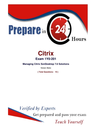 Citrix 1Y0-201 Exam Best Study Guide - 1Y0-201 Exam Questions Answers