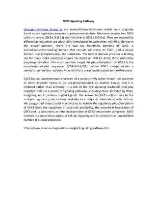 GSK3 Signaling Pathway