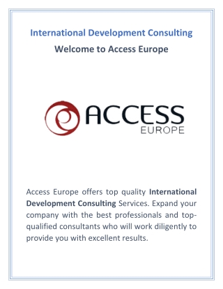 International Development Consulting | accesseurope