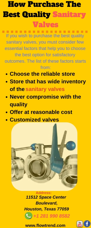 How Purchase The Best Quality Sanitary Valves