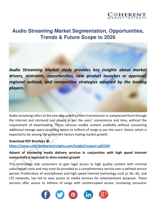 Audio Streaming Market Comprehensive Evaluation of The Industry Forecast To 2026