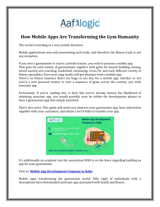 How Mobile Apps Are Transforming the Gym Humanity
