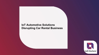 IoT Automotive Solutions Disrupting Car Rental Business