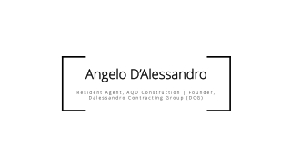 Angelo D’Alessandro - Leader in the Civil Construction Industry