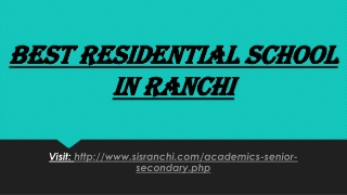Best residential school in Ranchi