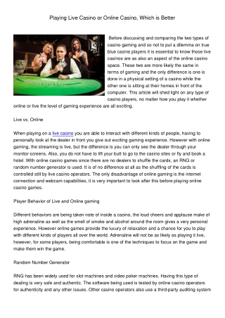 live casino