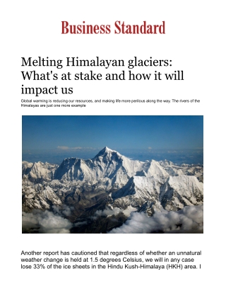 Melting Himalayan glaciers: What's at stake and how it will impact us