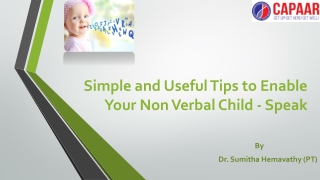 Best Speech Therapy Centre in Hulimavu | Tips to Enable Your Non Verbal Child
