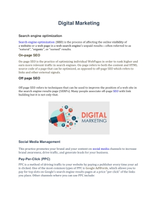 Digital Marketing (SEO)