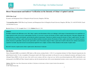 Direct Measurement and Indirect Verification on the Intensity of China’s Capital Controls