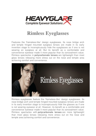 Rimless Sunglasses | HEAVYGLARE