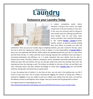 Outsource your Laundry Today