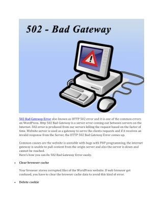 Call: 1-800-556-3577 | How to Fix 502 Bad Gateway Error in WordPress