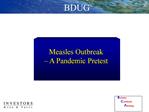 Measles Outbreak A Pandemic Pretest