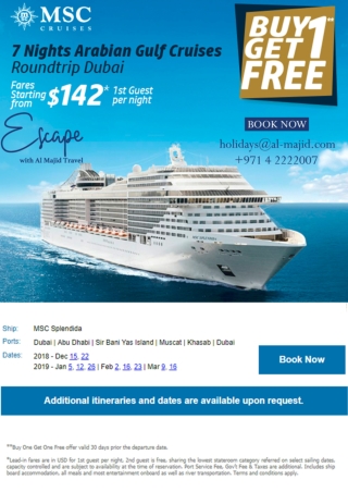 Caribbean cruises | Cruise Holidays from Dubai