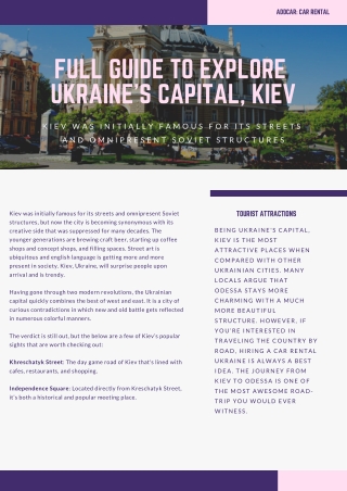 addCar: Full Guide To Explore Ukraine’s Capital, Kiev!