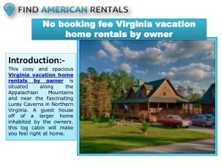 No booking fee virginia vacation home rentals by owner