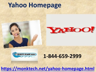 Get expert’s support in solving the problems of Yahoo Homepage 1-844-659-2999