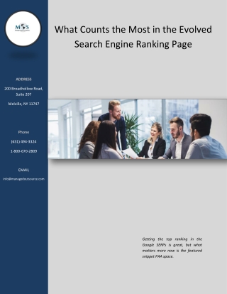 What Counts the Most in the Evolved Search Engine Ranking Page