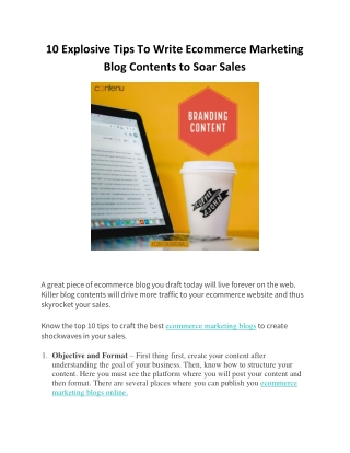 10 Tips to Writing Best Ecommerce Marketing Blog Content