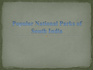 Popular National park of South India