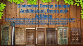 Distinctive Design - Antique Architectural Doors and Artifacts