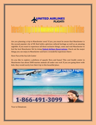 Interesting things to do in Manchester with Cheap United Airlines