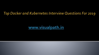 Kubernetes Online Training | Docker Online Training