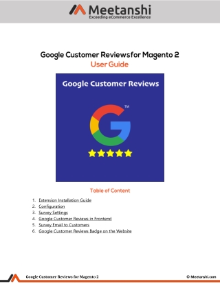 Magento 2 Google Customer Reviews