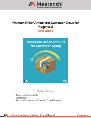 Magento 2 Minimum Order Amount For Customer Group