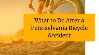 What to Do After a Pennsylvania Bicycle Accident